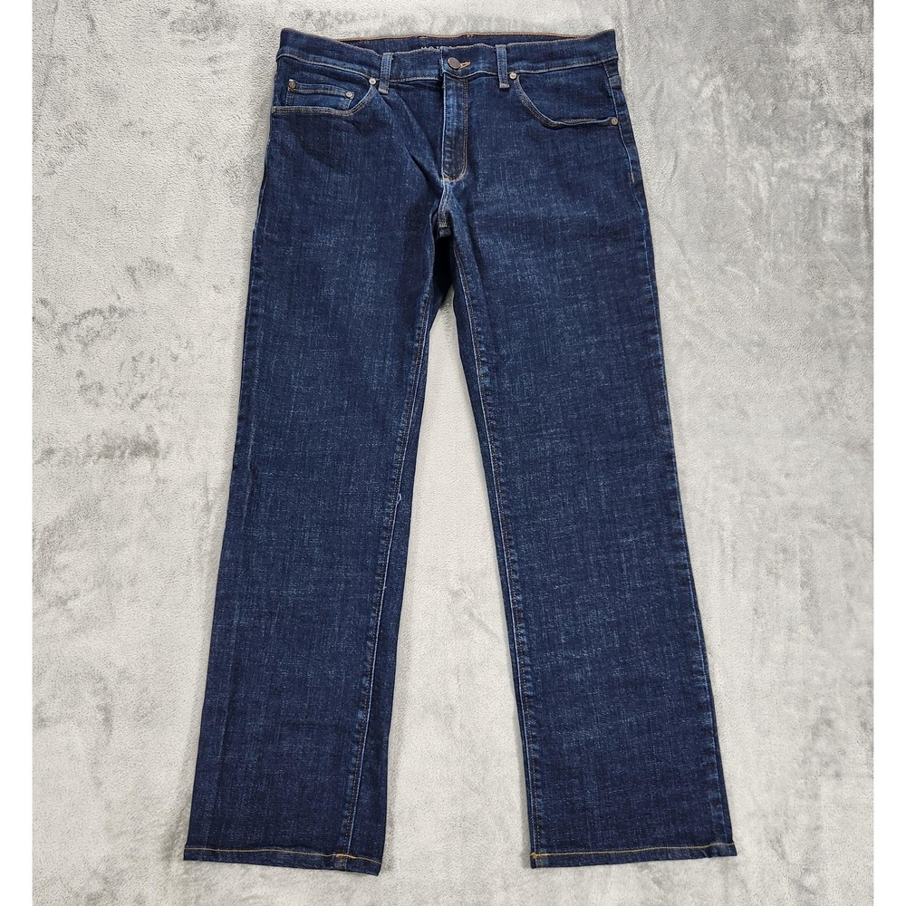 Mott & Bow Jeans Mens 35x30 Dark Blue Wooster Straight Leg Stretch Denim Classic